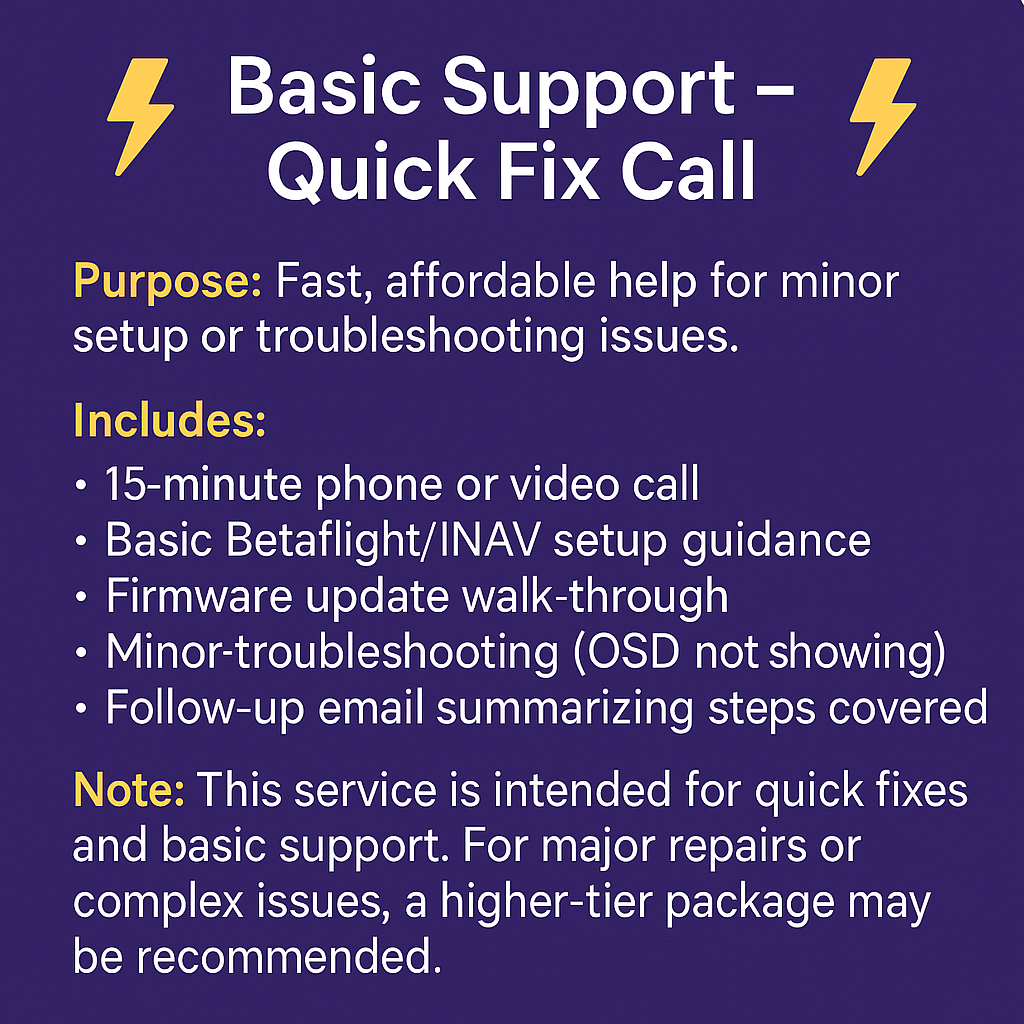 FPV Drone - ⚡ Phone/Video Basic Support – “Quick Fix Call” ⚡ - Image 2