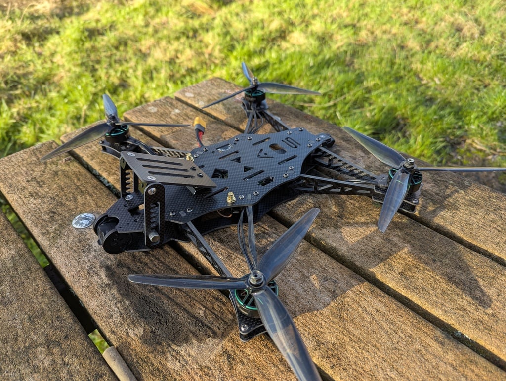 AOS UL8 Cine V5 — 3D-Printed GPS/AV Mounts, Arm Skids & Wire Guides